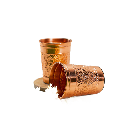 Embossed Copper Cups Set of 2 - Só Verde