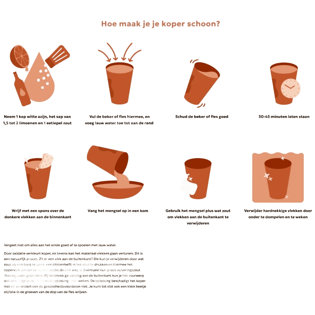 Embossed Copper Cups Set of 2 - Só Verde