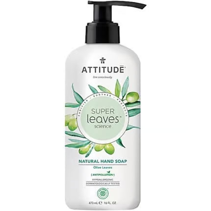 Sabonete líquido natural para mãos Attitude Super Olive Leaves