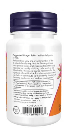 Folic Acid 800 mcg with Vitamin B-Tablets - Só Verde