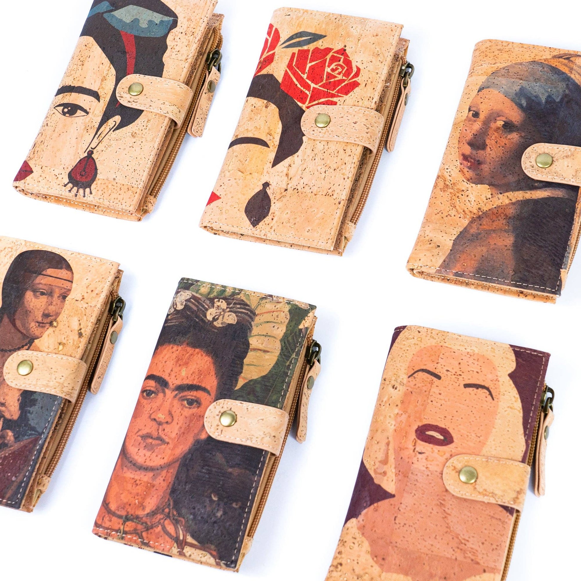 FRIDA KAHLO Cork wallet RFID BAG-2075 - Só Verde