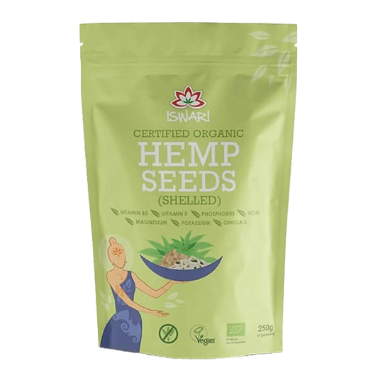 Sementes de cânhamo descascadas biológicas Iswari 250 g