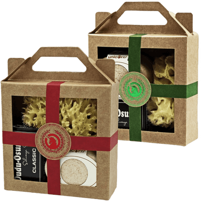 Gift set small cream white, natural sponge small - Só Verde