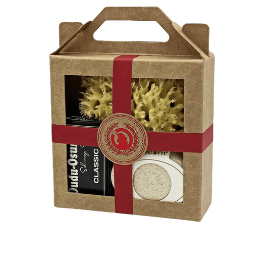 Gift set small cream white, natural sponge small - Só Verde