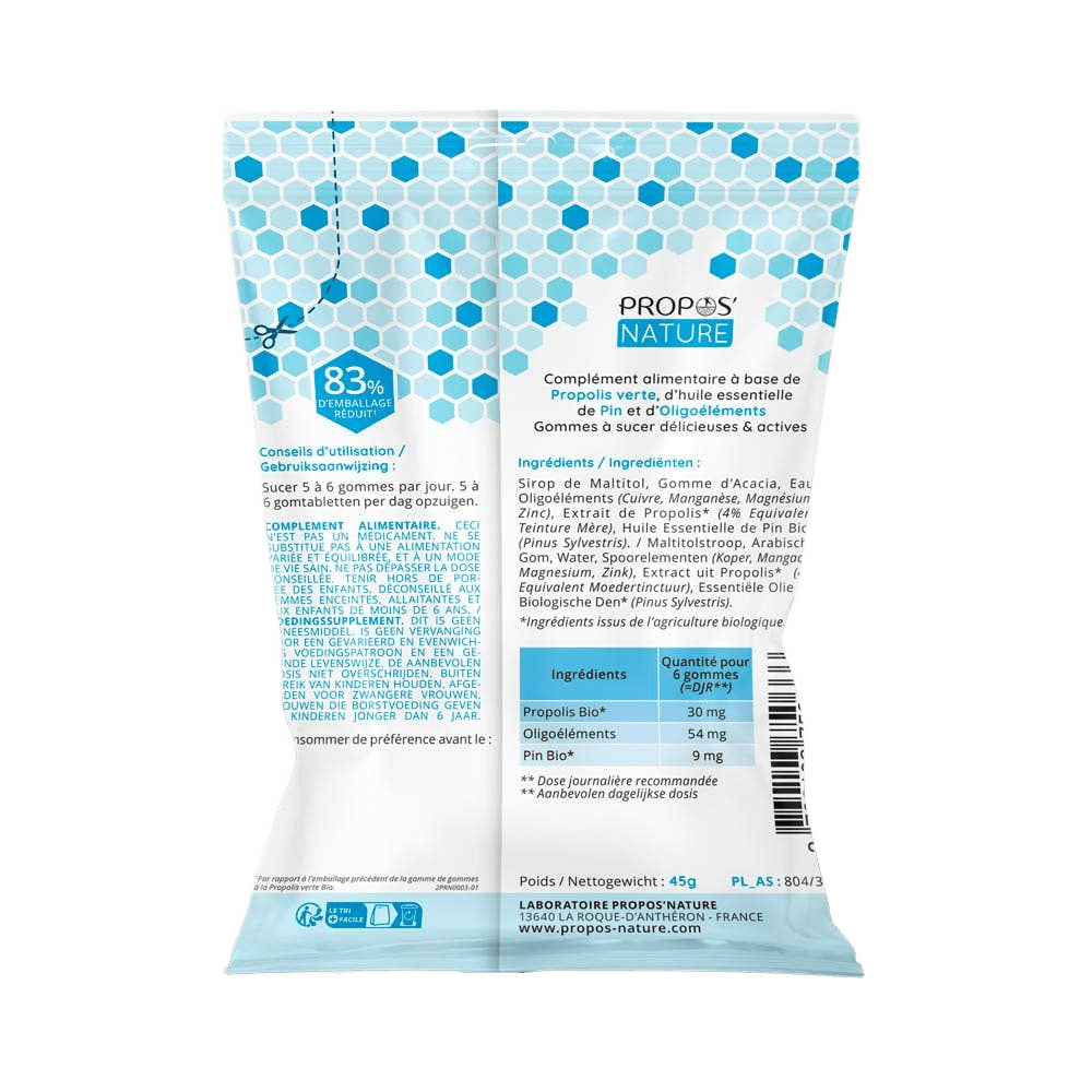 Green Propolis Gummies, Trace Elements & Pine - Sore Throat - Só Verde