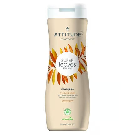 Champô ATTITUDE Super Leaves 473ml Brilho e Volume Champô Vegan sem Silicones, Sulfatos e Parabenos - Champô sem Silicone para Cabelo Fino