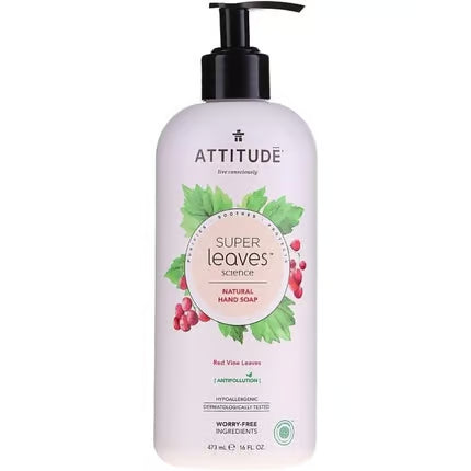 Sabonete Líquido para Mãos Attitude Super Leaves com Aroma a Folhas de Videira Vermelha 473ml
