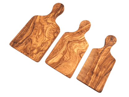 Handmade olive wood cutting board with handle - Só Verde