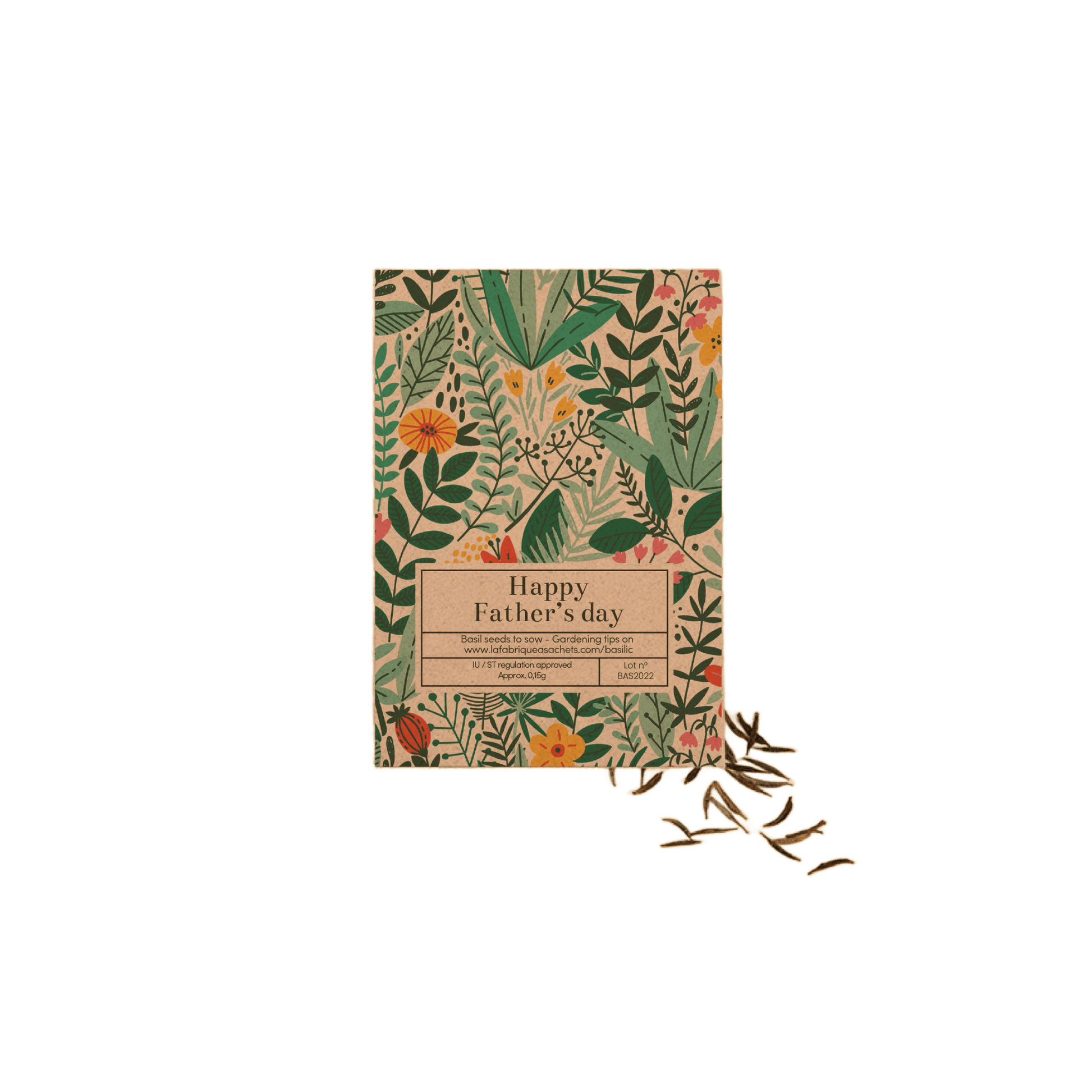Joyeuse Fête Des Pères - Version Anglaise - Sachet De Graines De Basilic - Só Verde