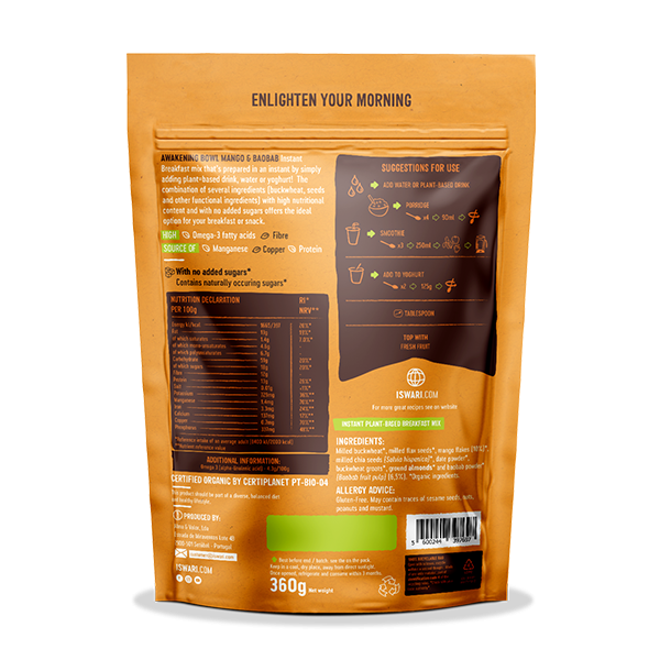 Pequeno-Almoço Iswari Pequeno Buda - Manga e Baobá 360 G