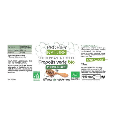 Organic Green Propolis Extract - Alcohol-Free - 15ml - Só Verde