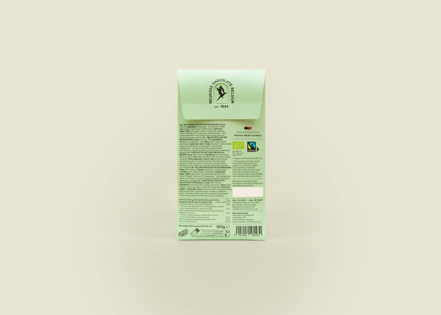 Organic Milk Chocolate with Butter Biscuit - Só Verde