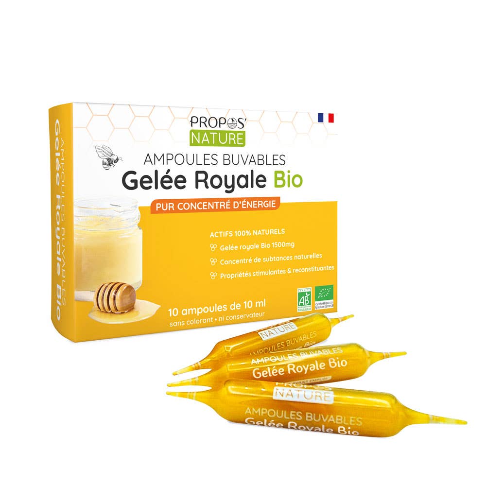 Organic Royal Jelly - 1500 mg dose - 10 ampoules of 10 ml - Só Verde