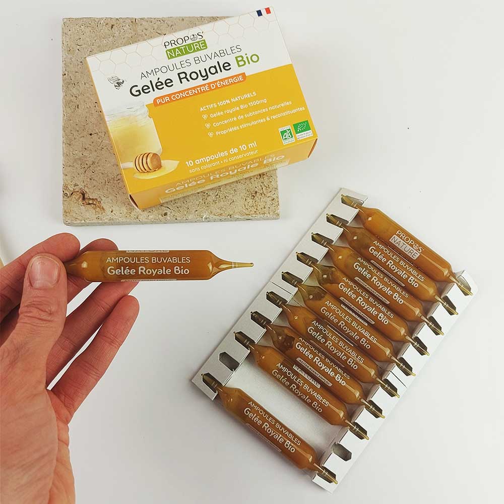 Organic Royal Jelly - 1500 mg dose - 10 ampoules of 10 ml - Só Verde