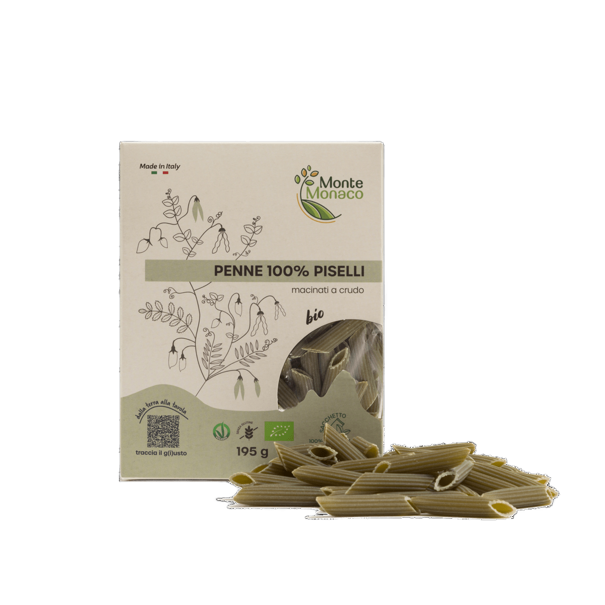 Penne 100% Pea Flour - Só Verde