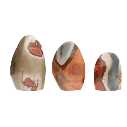 Polished Polychrome Jasper Shapes - Só Verde