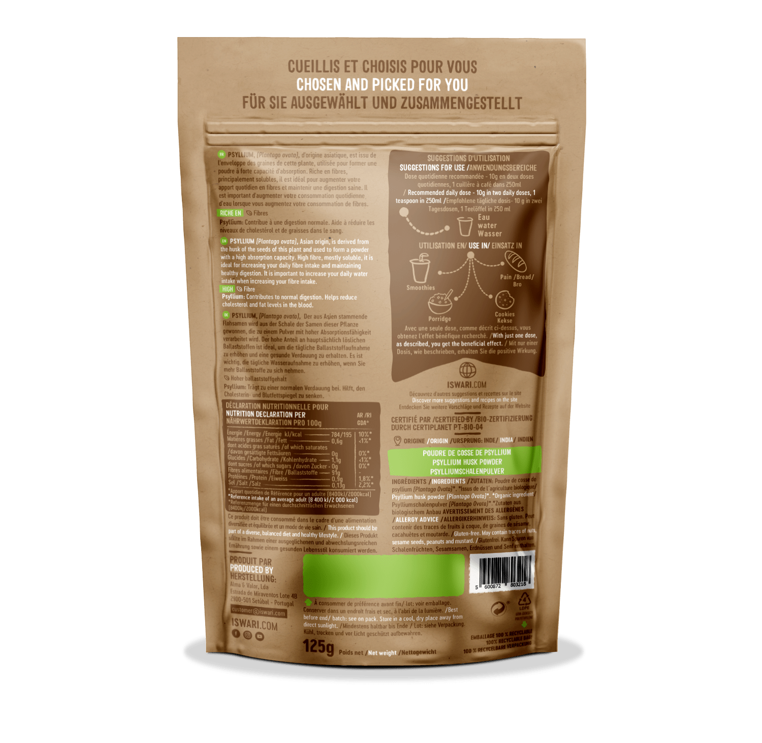 Psyllium Husk Powder - Só Verde