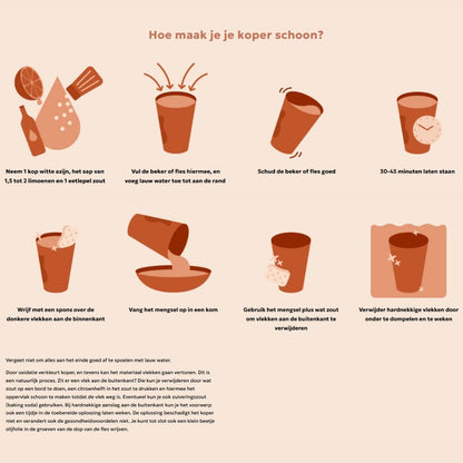 Pure copper Milton water bottle – matte brushed – 1 liter/330 - Só Verde