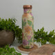 Pure Copper Water Bottle Floral Print Green / Pink / White - Só Verde