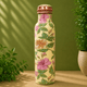 Pure copper water bottle floral print green/rosé/cream – 1 - Só Verde