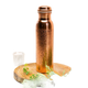 Pure Copper Water Bottle Hammered Edge Top ± 1 Liter - Só Verde