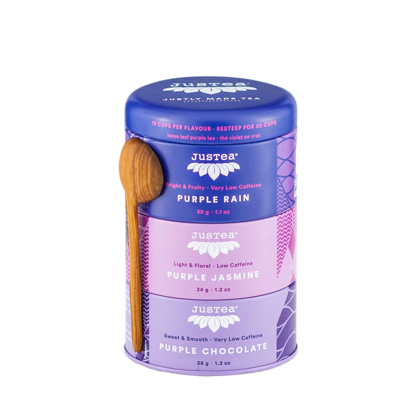 Purple Tea Trio Gift Tin with Spoon - Só Verde