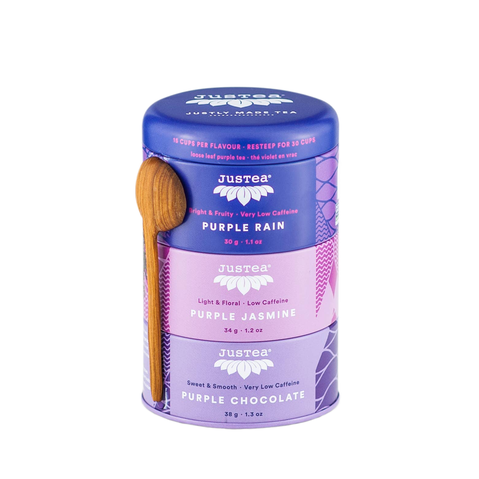 Purple Tea Trio Gift Tin with Spoon - Só Verde