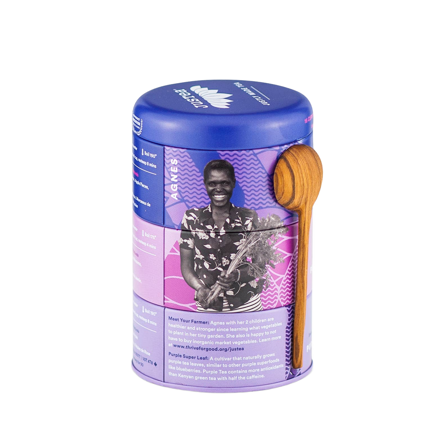 Purple Tea Trio Gift Tin with Spoon - Só Verde