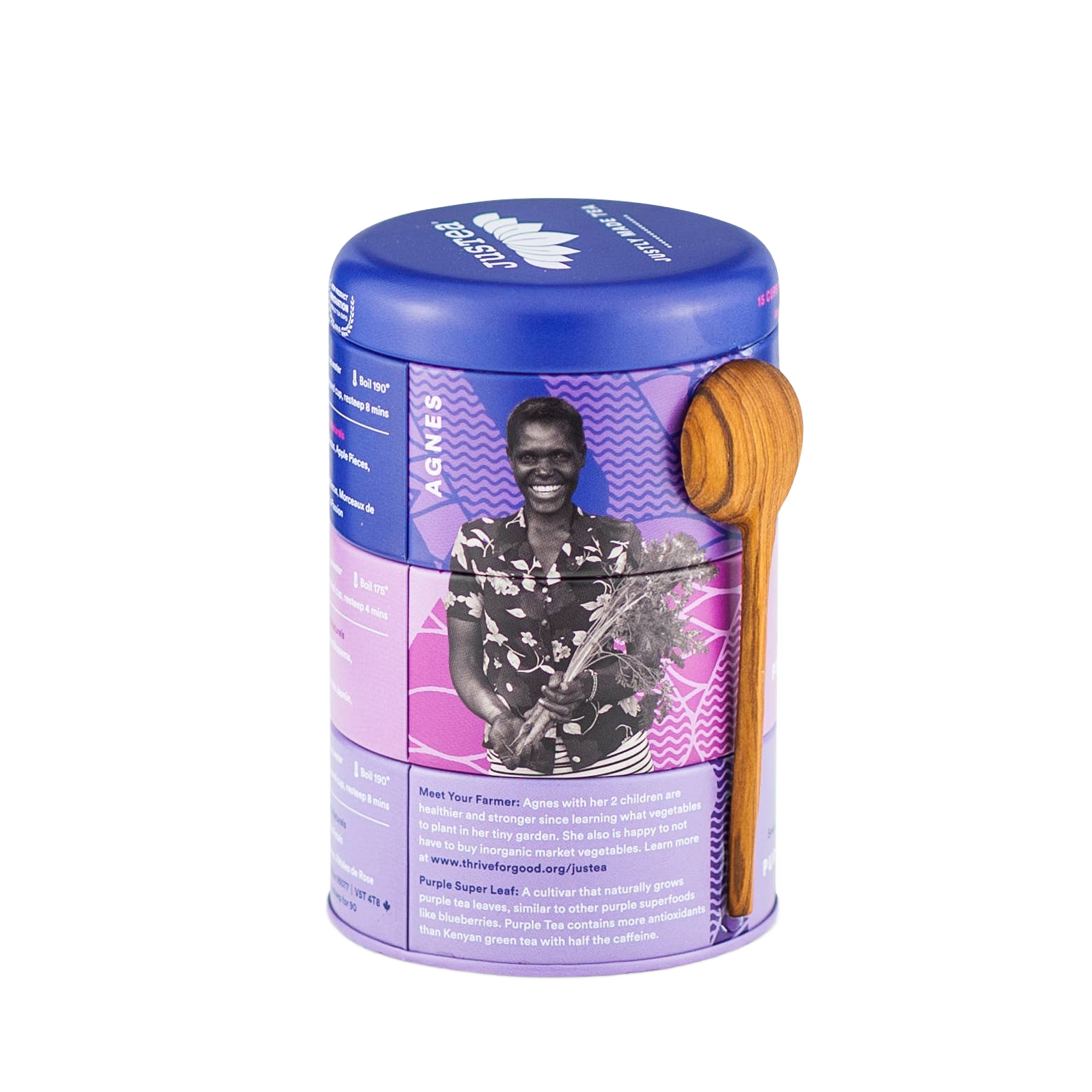 Purple Tea Trio Gift Tin with Spoon - Só Verde