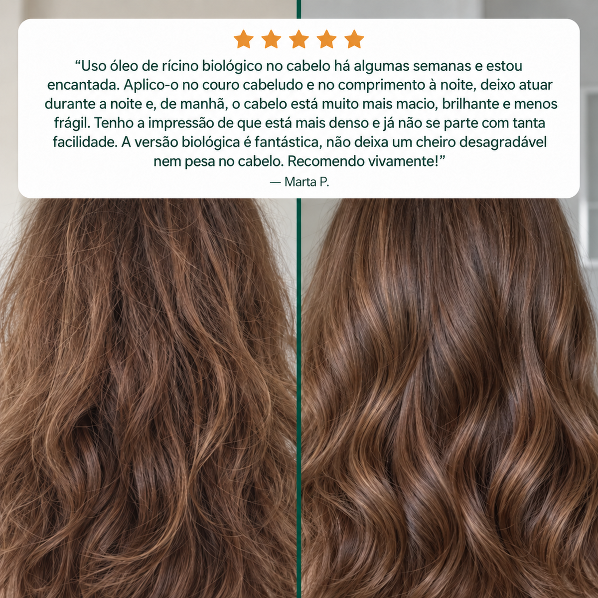 Castor Oil Ritual – antes e depois no cabelo, opinião Marta P.