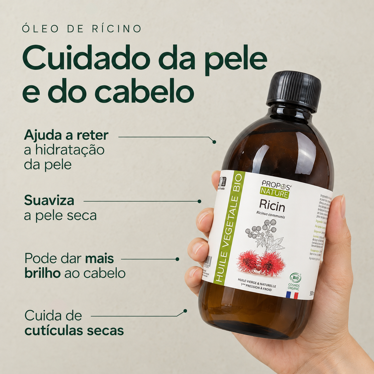 Óleo de rícino – cuidado da pele e do cabelo