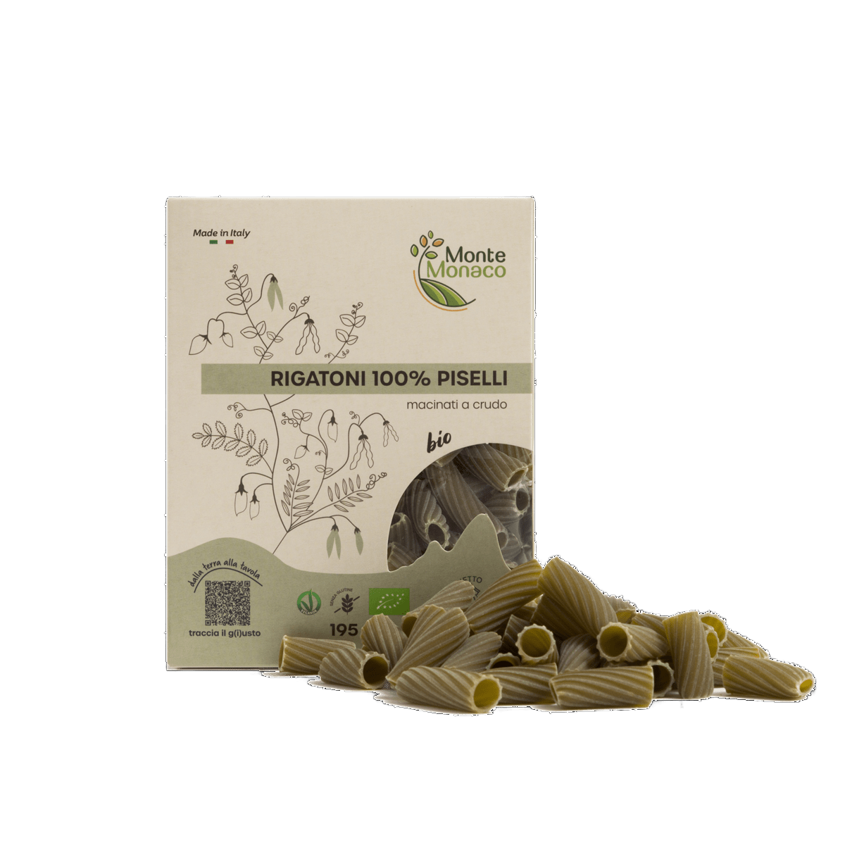Rigatoni 100% Pea Flour - Só Verde