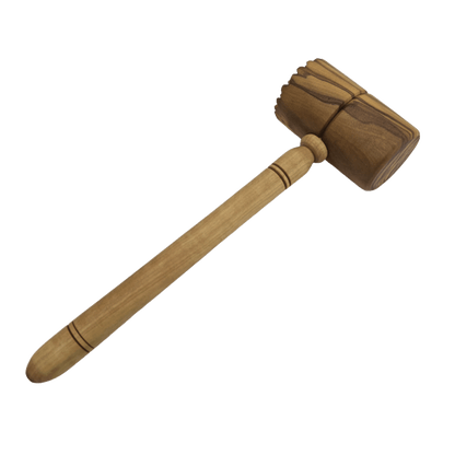 Round Meat Tenderizer Handmade Olive Wood Meat Hammer - Só Verde