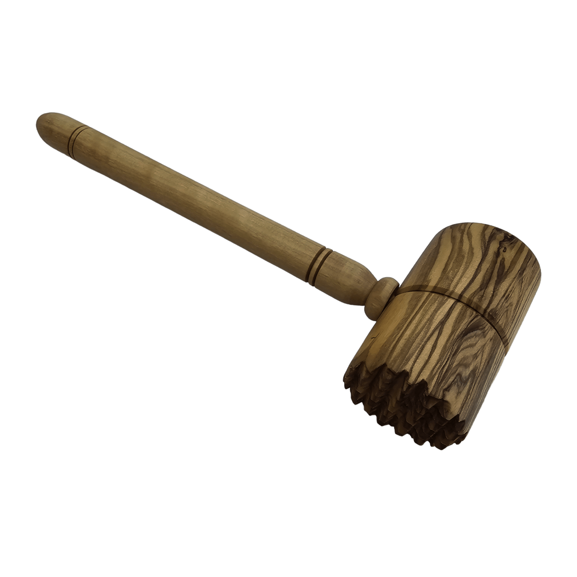 Round Meat Tenderizer Handmade Olive Wood Meat Hammer - Só Verde