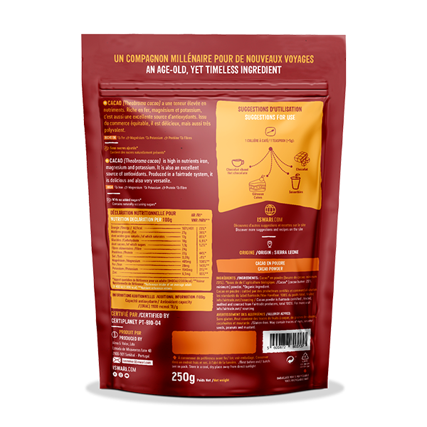 Iswari Cacau em Pó Biológico 250 G