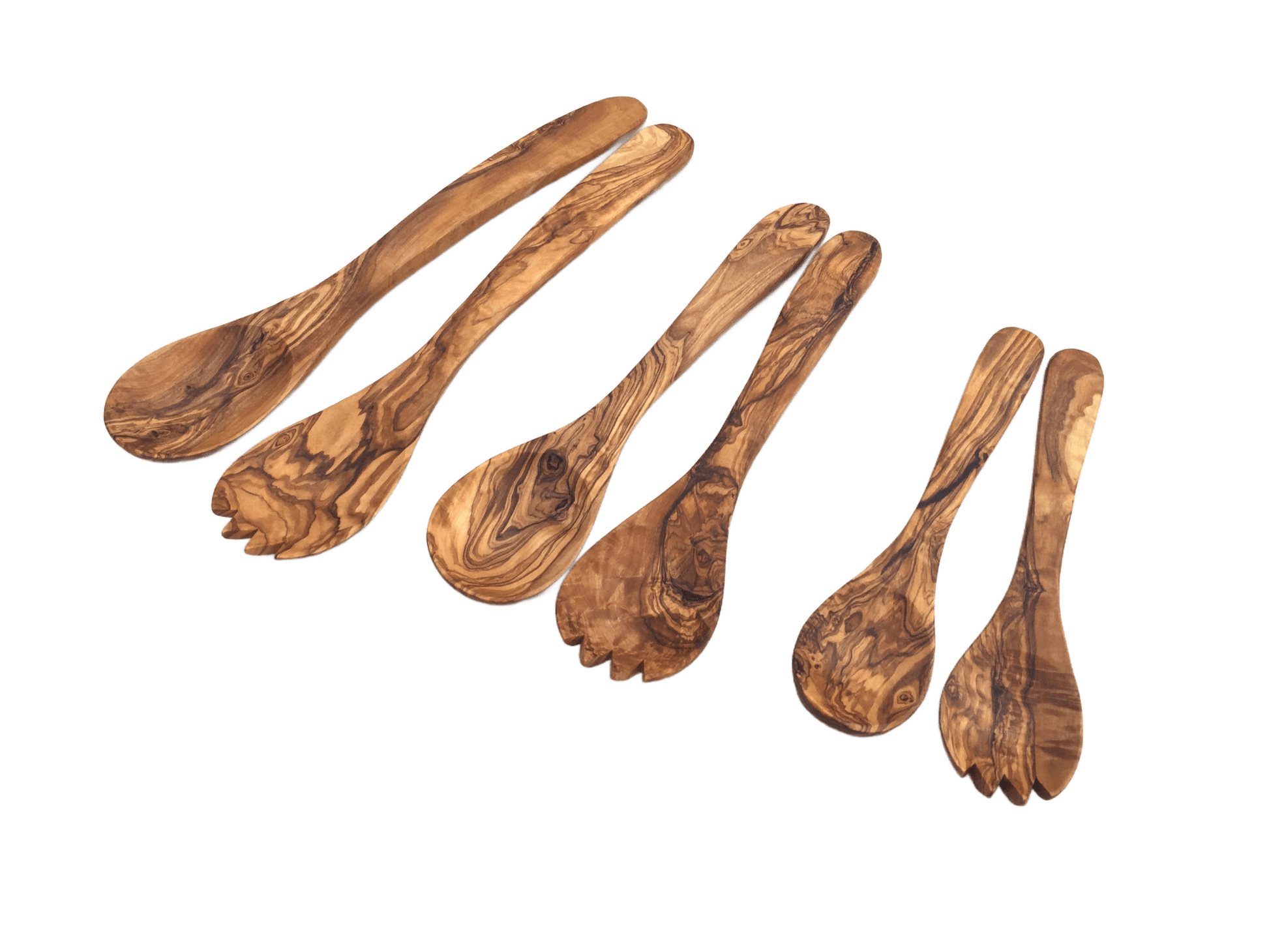 Set Of 2 Kiev Salad Servers Made Of Olive Wood - Só Verde
