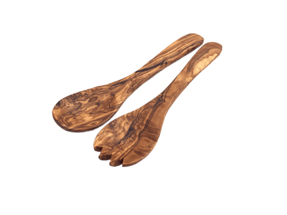 Set Of 2 Kiev Salad Servers Made Of Olive Wood - Só Verde