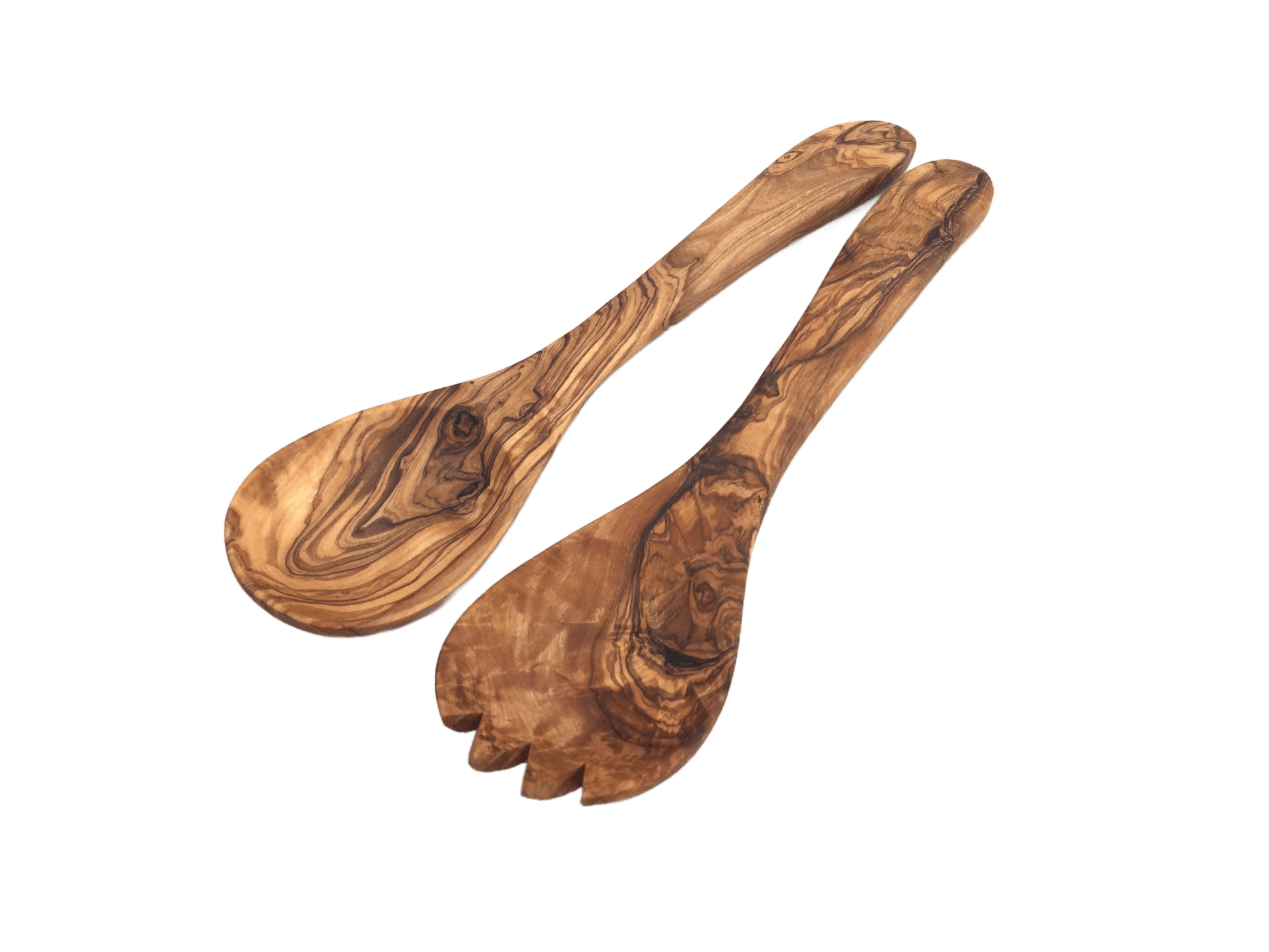 Set Of 2 Kiev Salad Servers Made Of Olive Wood - Só Verde