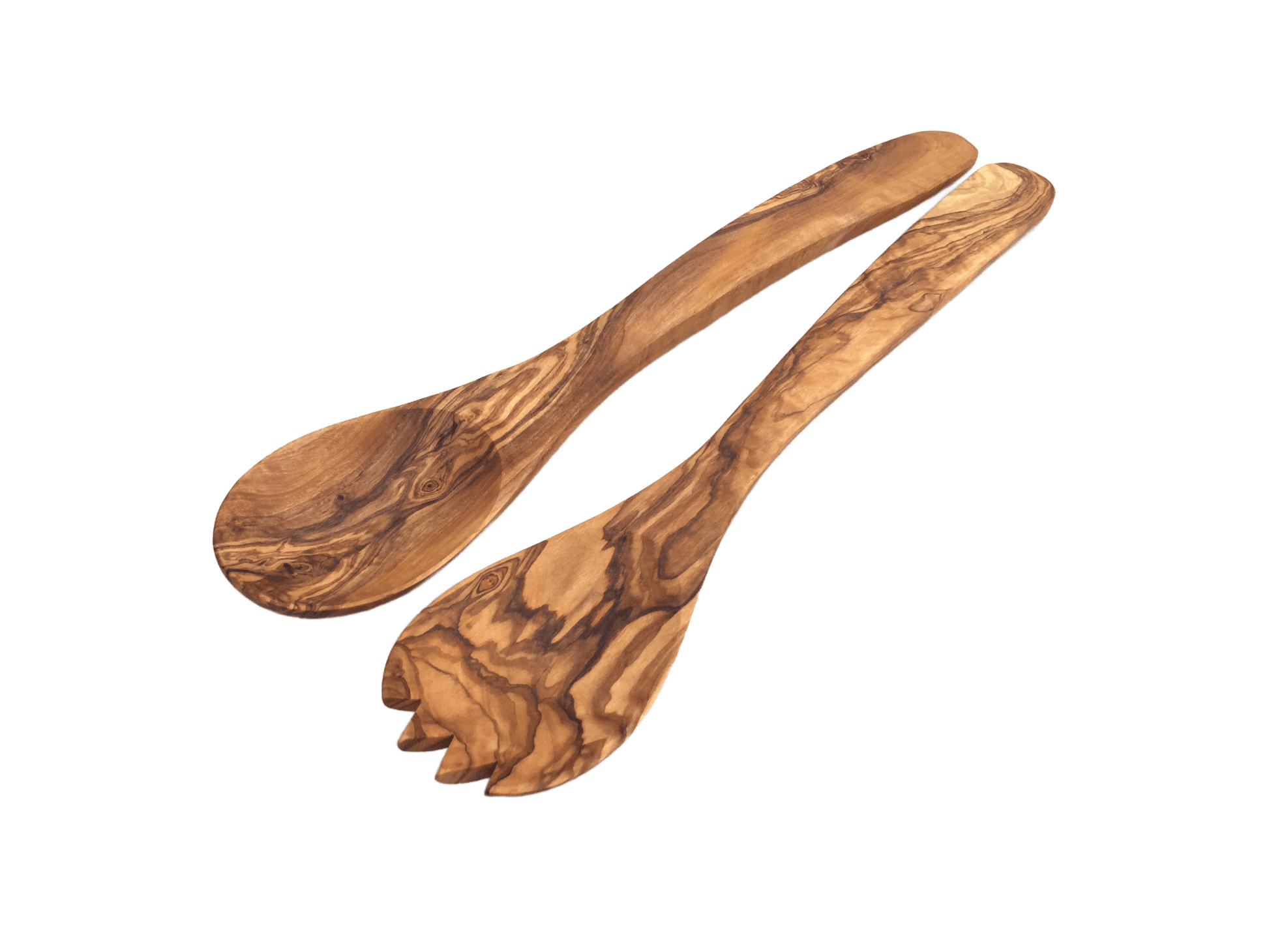 Set Of 2 Kiev Salad Servers Made Of Olive Wood - Só Verde