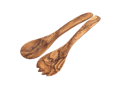 Set Of 2 Kiev Salad Servers Made Of Olive Wood - Só Verde