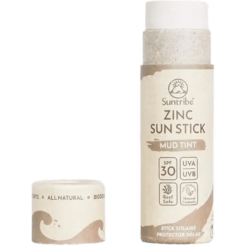 Suntribe Natural Mineral Zinc Sun Stick SPF 30 Reef Safe Organic Tinted - Só Verde