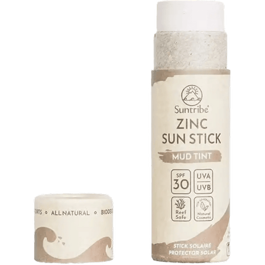 Suntribe Natural Mineral Zinc Sun Stick SPF 30 Reef Safe Organic Tinted - Só Verde
