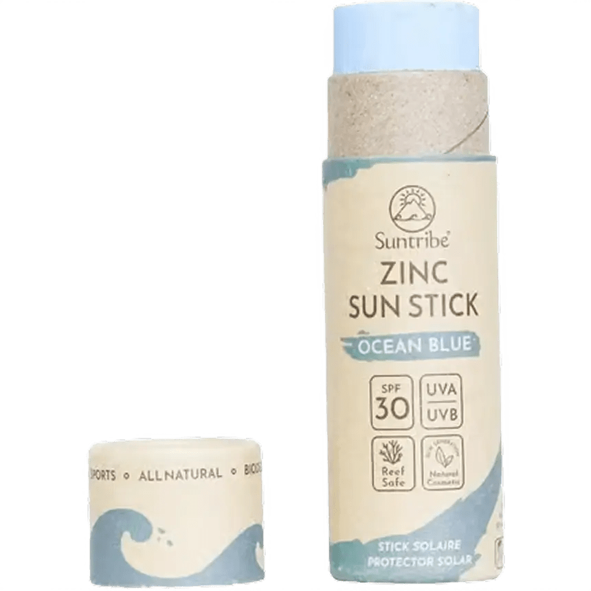 Suntribe Natural Mineral Zinc Sun Stick SPF 30 Reef Safe Organic Water Resistant - Só Verde