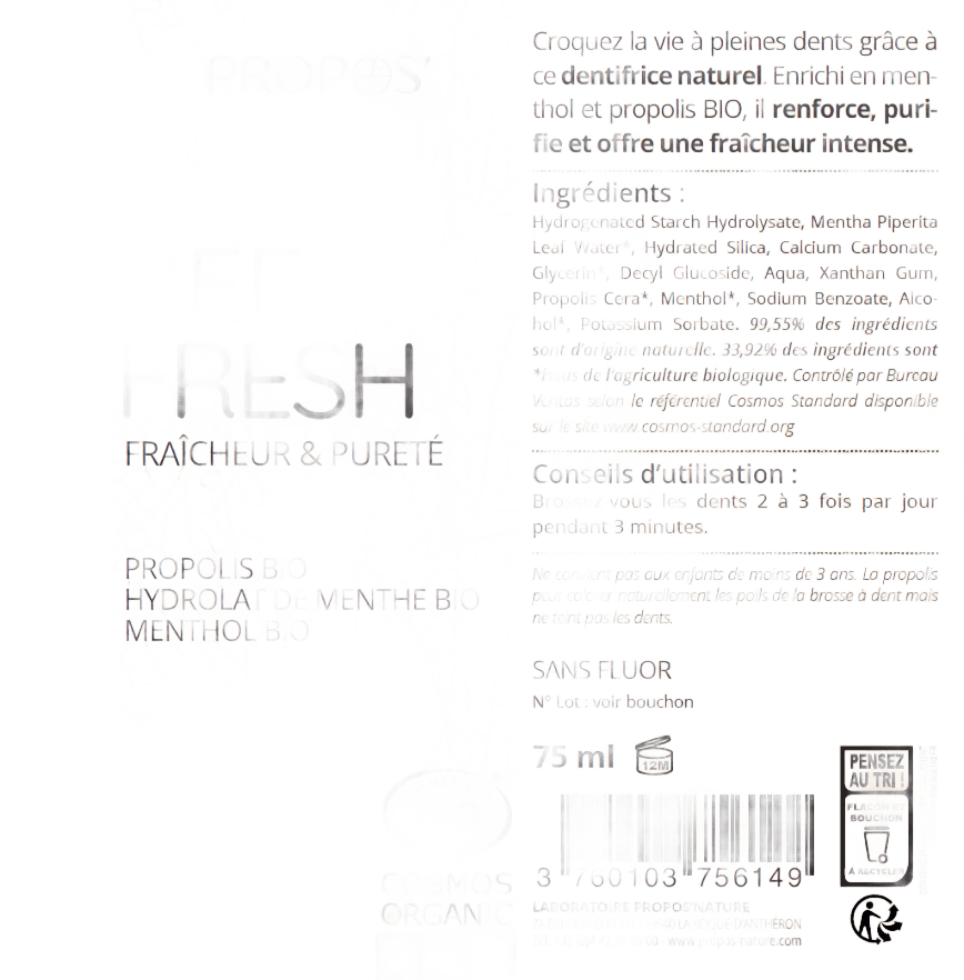 Toothpaste Propolis & Menthol - Só Verde