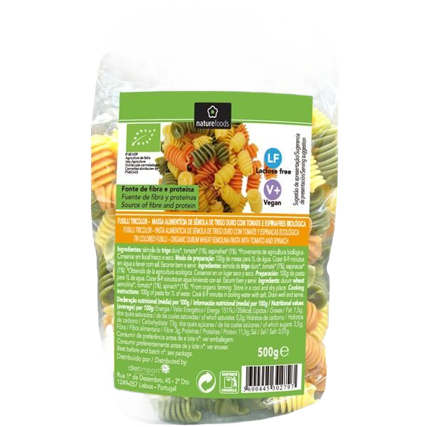 Tricolor Durum Wheat Fusilli - Só Verde